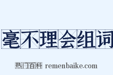 毫不理会组词是什么意思的图片